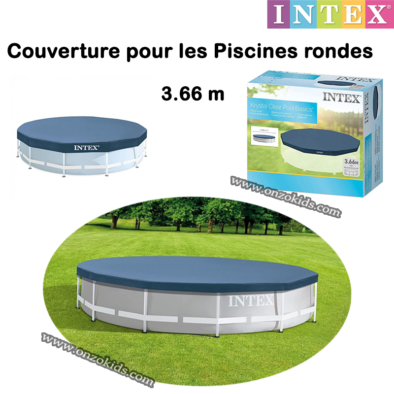 Bâche, Couverture Piscine tubulaire ronde 366 Cm - Intex