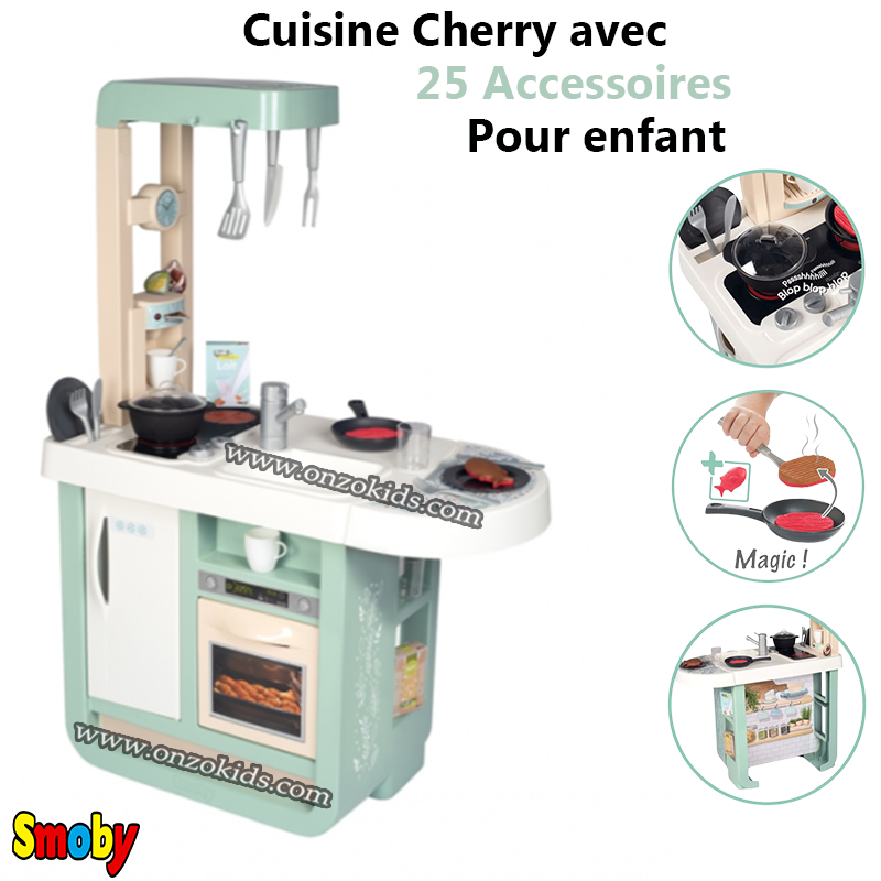 Cuisine Cherry avec 25 Accessoires pour enfant | Smoby