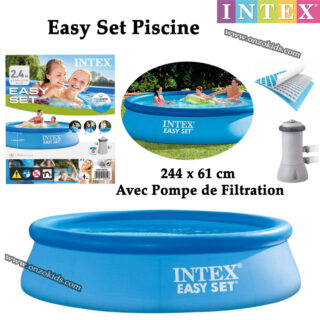 Easy Set Piscine 244 x 61 cm Avec Pompe de Filtration - Intex