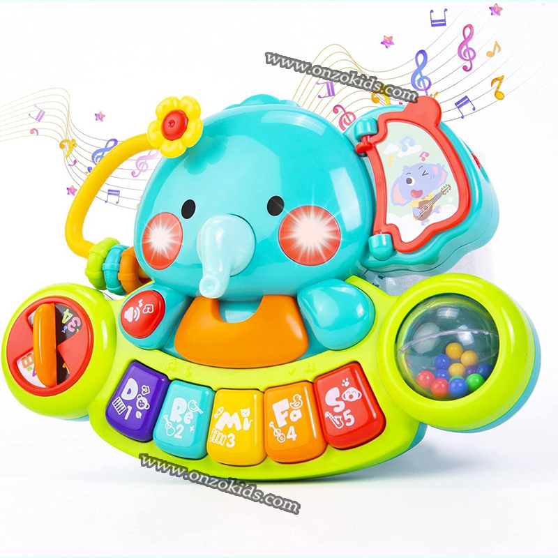 Éléphant interactif 6m+ avec mini piano pour enfants-HoLa – Image 2