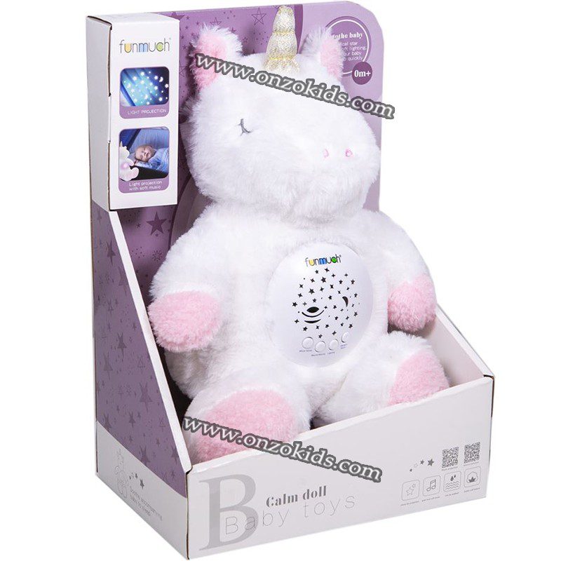 Peluche licorne avec son et lumière