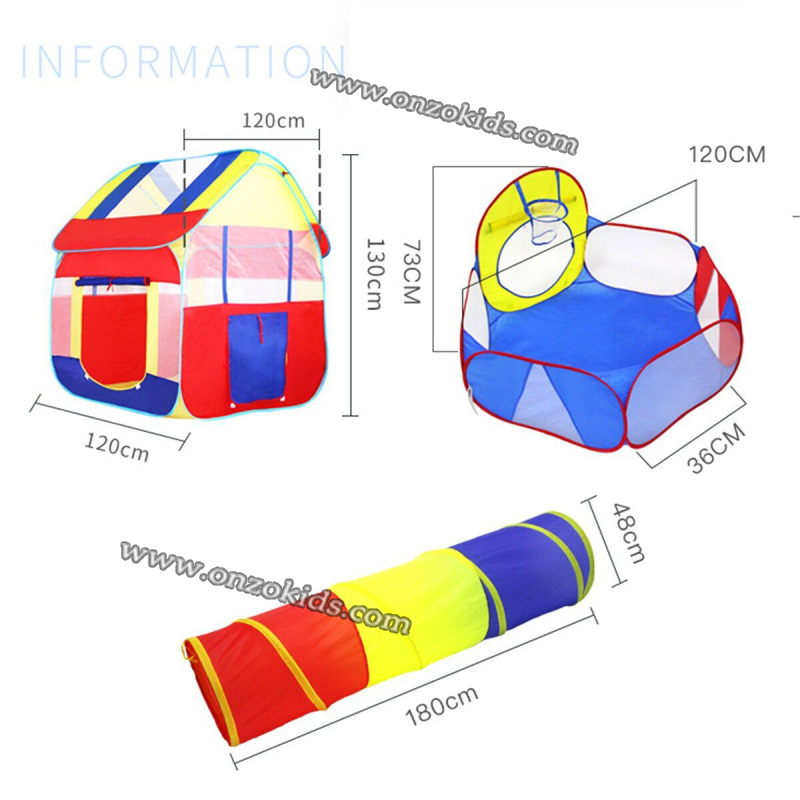 Tente + tunnel + air de jeu avec un panier de basket pour bébé et enfant – Image 3