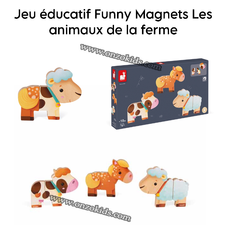 Jeu éducatif Funny Magnets Les animaux de la ferme de Janod