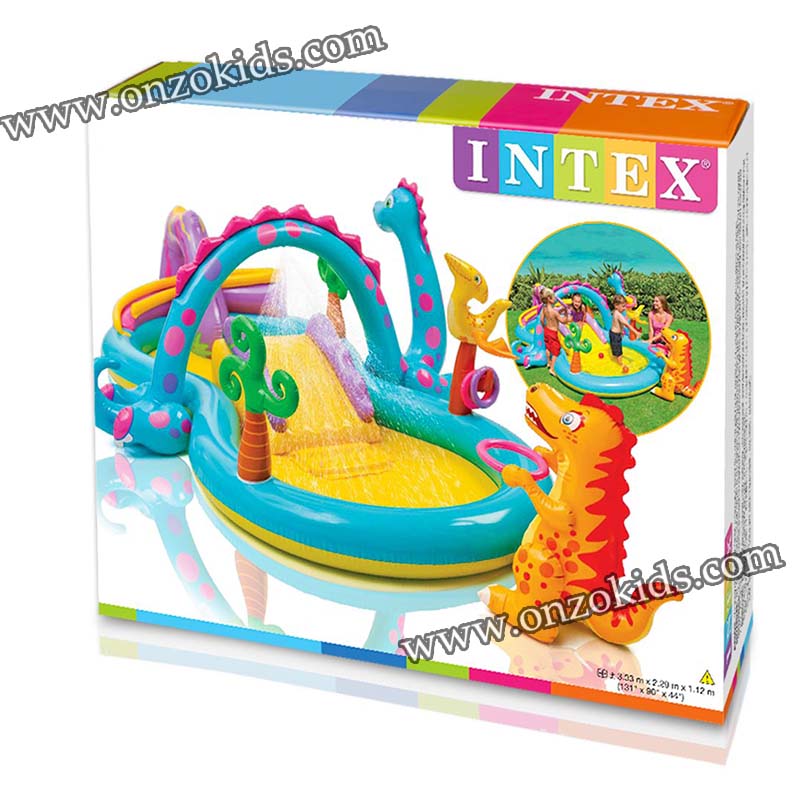 Piscine gonflable Dinoland avec toboggan 302 x 229 x 112 cm -INTEX – Image 6