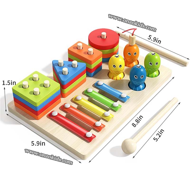 Jeu de Pêche Musical éducatif en Bois – Image 3