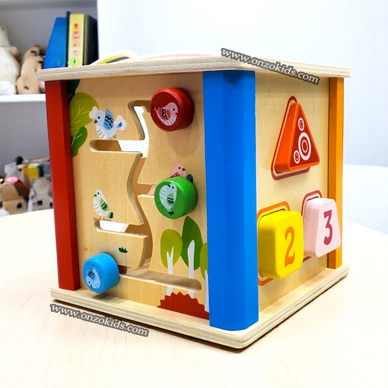 Jeu Éducatid en Bois Cube à Figures pour Enfants – Image 3