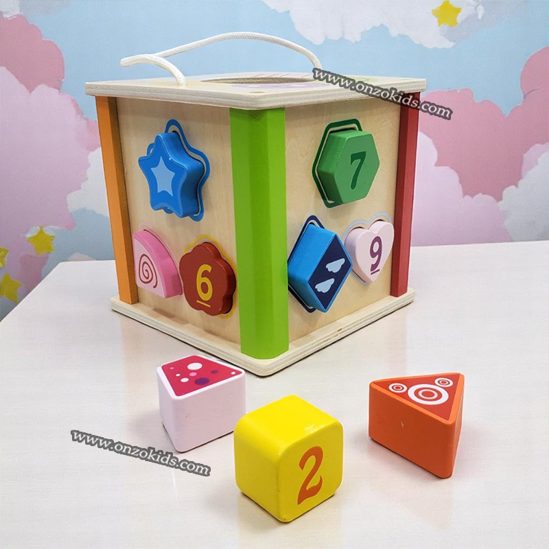 Jeu Éducatid en Bois Cube à Figures pour Enfants