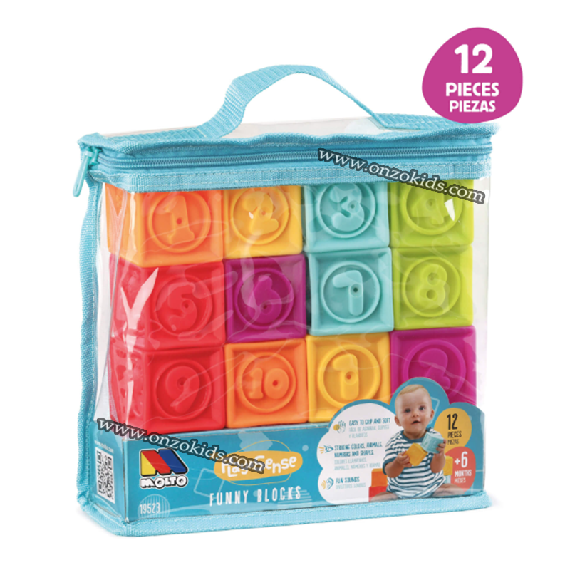 Jeu de blocs Play & Sense cubes 12 pièces pour enfant | Molto – Image 2