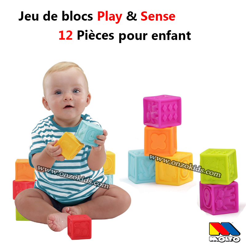 Jeu de blocs Play & Sense cubes 12 pièces pour enfant | Molto