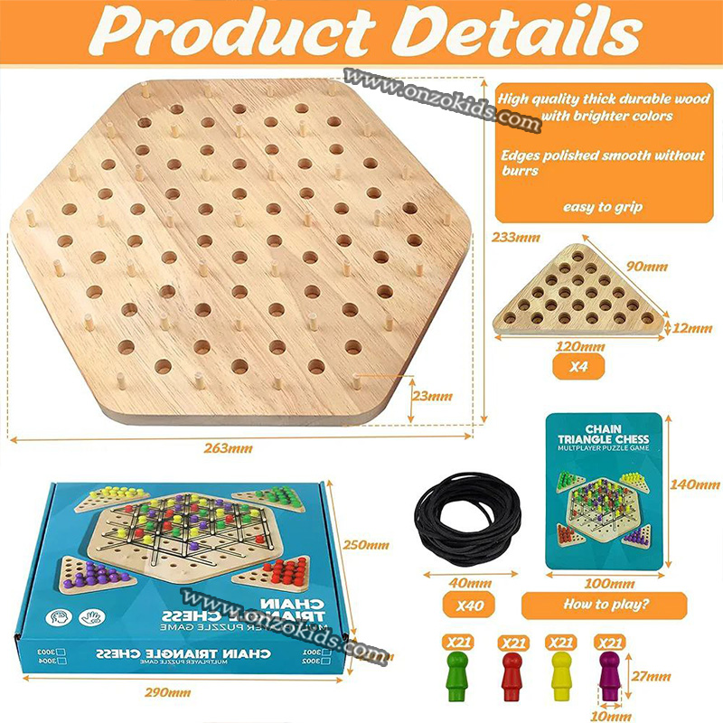 Jouet de stratégie d'échecs triangulaire pour enfant – Image 4