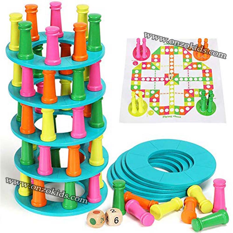 jeux de société 2 en 1 | Jeu d'équilibre & Ludo en bois – Image 8