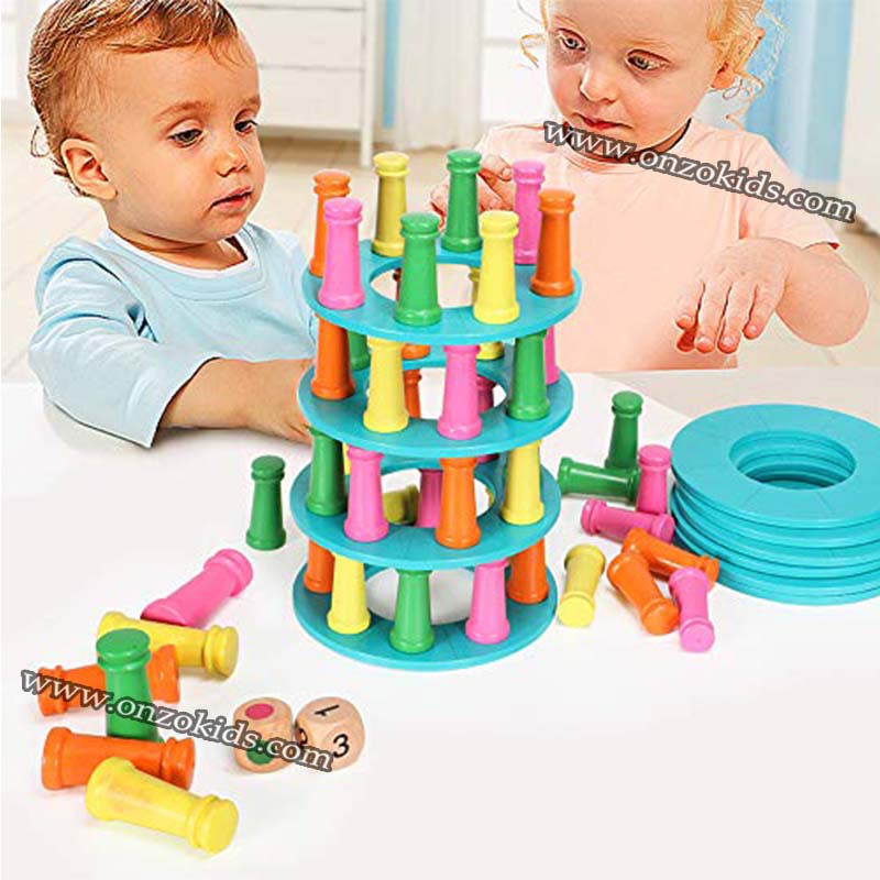 jeux de société 2 en 1 | Jeu d'équilibre & Ludo en bois – Image 3