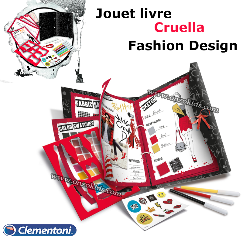 Jouet livre Cruella Fashion Design | Clementoni