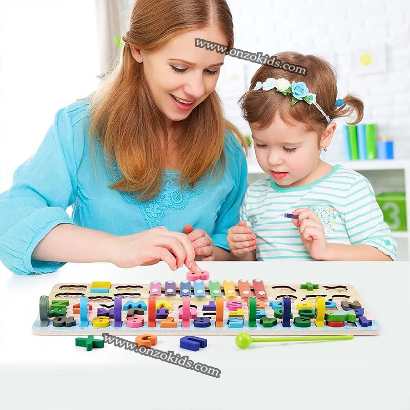 Jouet en bois musicale avec xylophone, lettres et chiffres – Image 3