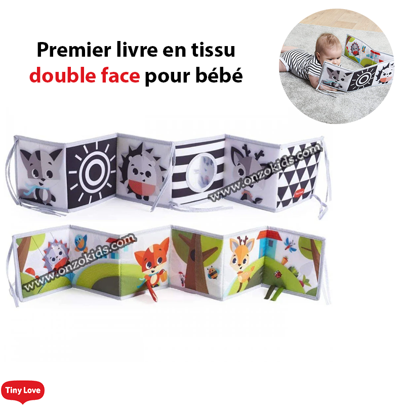 Premier livre en tissu double face pour bébé - Tiny Love