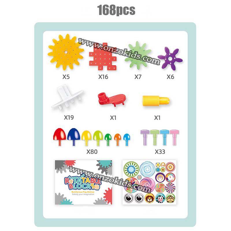 Jouets éducatifs rotatifs ensemble 168 Pcs pour les enfants – Image 12