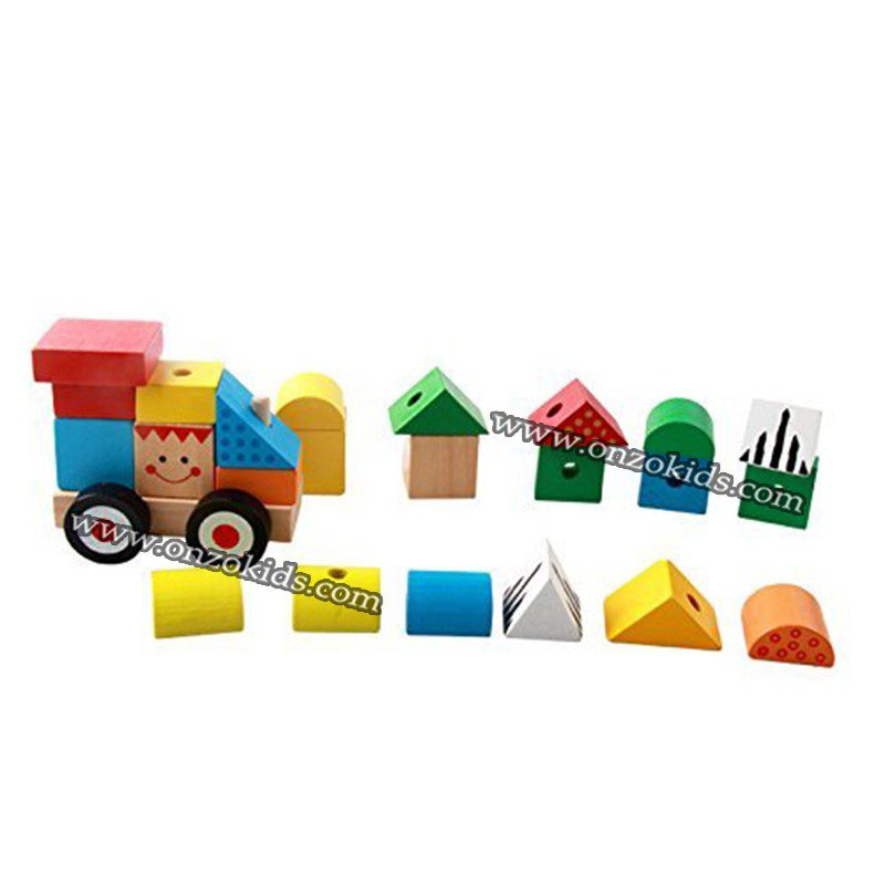 Trois trains éducatifs Forme de blocs de construction – Image 4