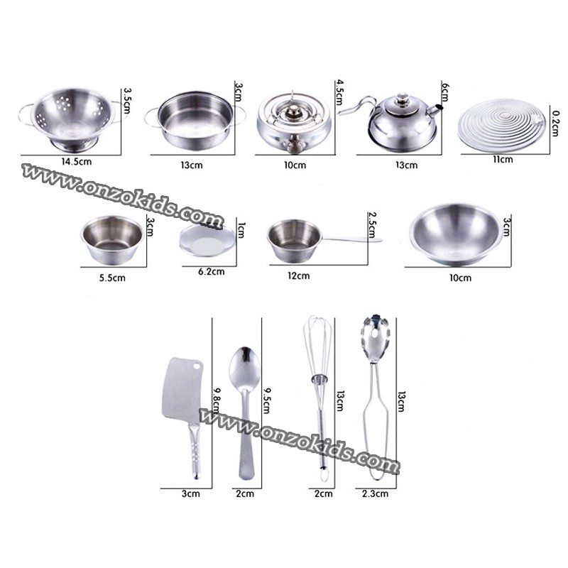 Jouets de cuisine en inox avec fruits et légumes – Image 4