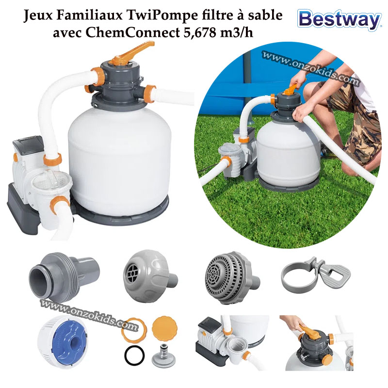 Pompe filtre à sable avec ChemConnect 5,678 m3/h | Bestway