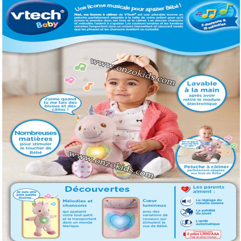 Peluche licorne musical -Maé, ma licorne à câliner | Vtech – Image 8