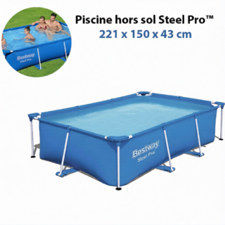 Piscine hors sol Steel Pro™ 221 x 150 x 43 cm - Bestway
