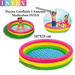 Piscine Gonflable 3 Anneaux 147X33Cm Multicolore-INTEX