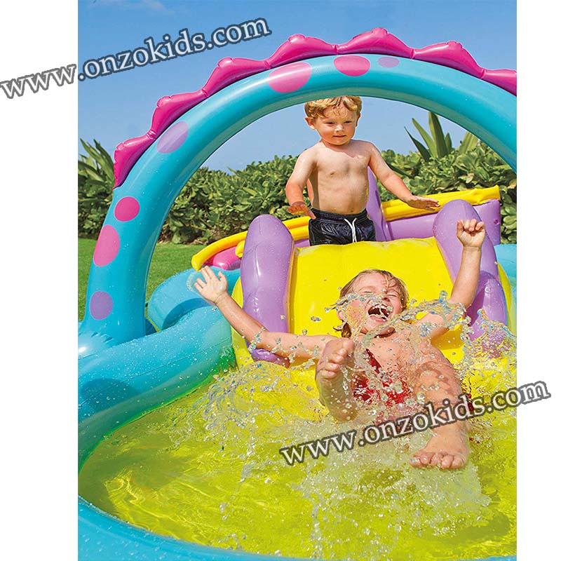 Piscine gonflable Dinoland avec toboggan 302 x 229 x 112 cm -INTEX – Image 4