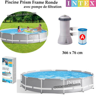 Piscine Prism Frame Ronde 366 x 76 cm avec pompe de filtration - Intex