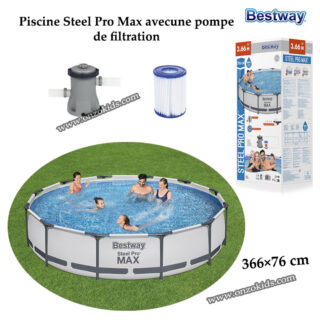 Piscine Steel Pro Max 366x76 cm avec une pompe de filtration - Bestway