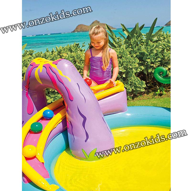Piscine gonflable Dinoland avec toboggan 302 x 229 x 112 cm -INTEX – Image 2