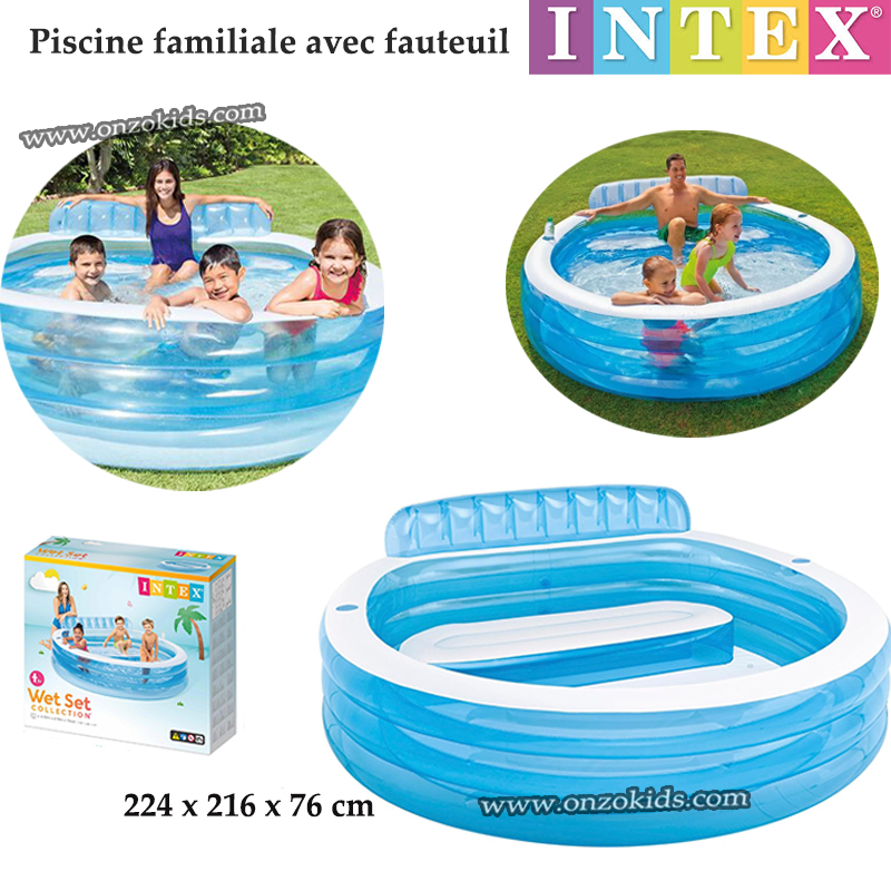 Piscine familiale avec fauteuil Swim Center Family 224 x 216 x 76 cm - INTEX