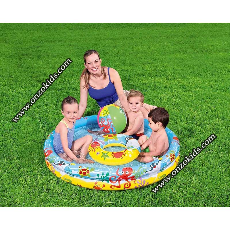 Piscine gonflable avec ballon et bouée dimension 122 x 20 Cm | Bestway