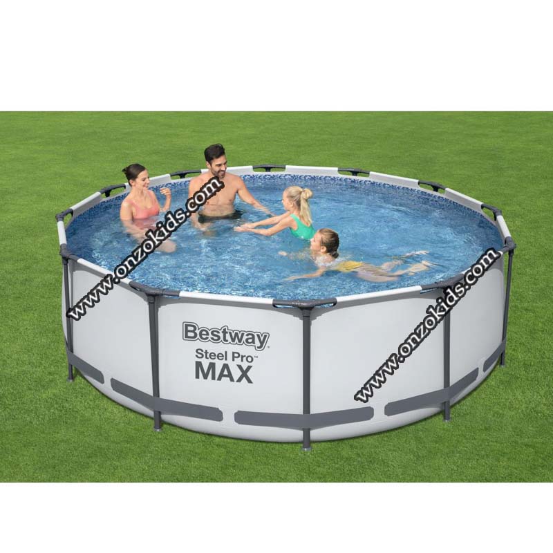 Piscine hors sol tubulaire Steel Pro Max™- 366 x 100 cm avec pompe de filtration| Bestway