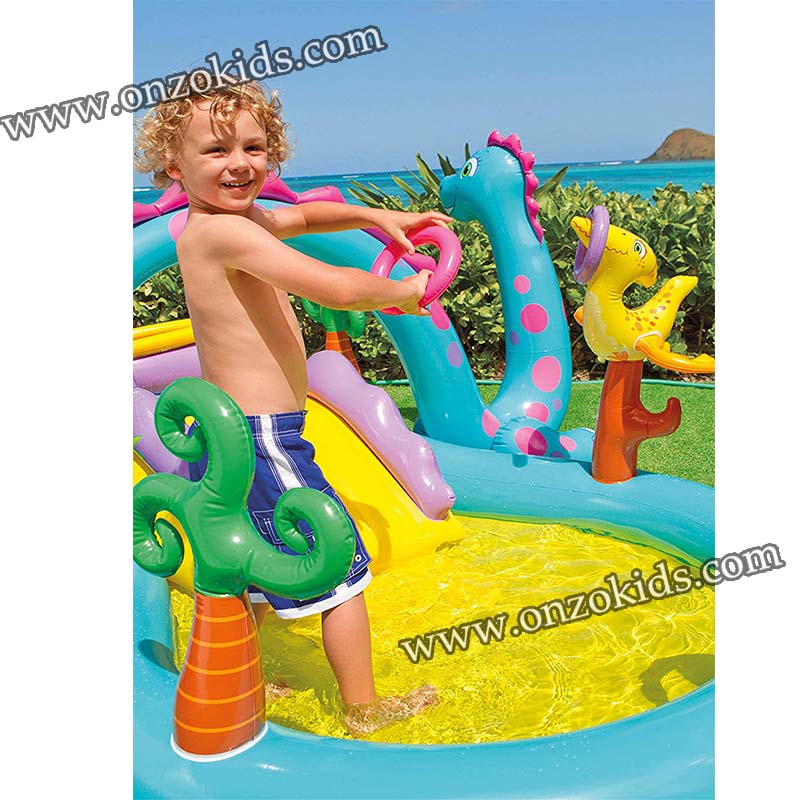 Piscine gonflable Dinoland avec toboggan 302 x 229 x 112 cm -INTEX – Image 3