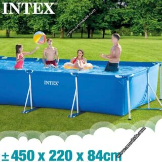 Piscine Metal frame rectangulaire tubulaire 450x 220x 84cm avec pompe de filtration - Intex – Image 2