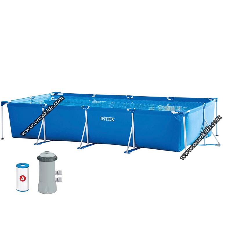 Piscine Metal frame rectangulaire tubulaire 450x 220x 84cm avec pompe de filtration - Intex – Image 4
