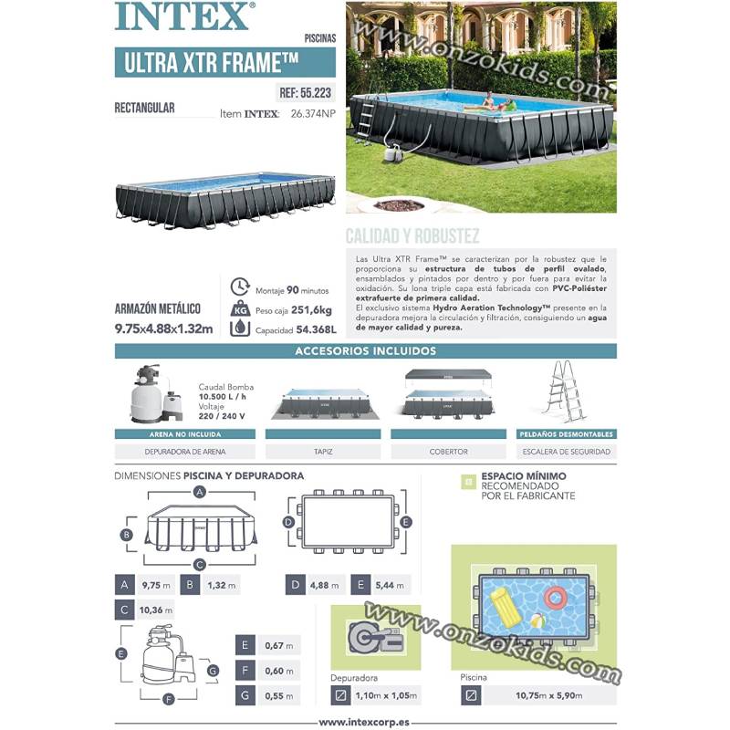 Piscine ultra rectangulaire 975 x 488 x 132 cm | Intex – Image 7