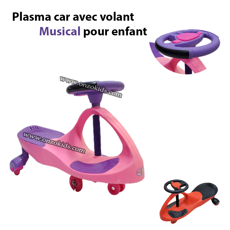 Plasma car avec volant musical pour enfant