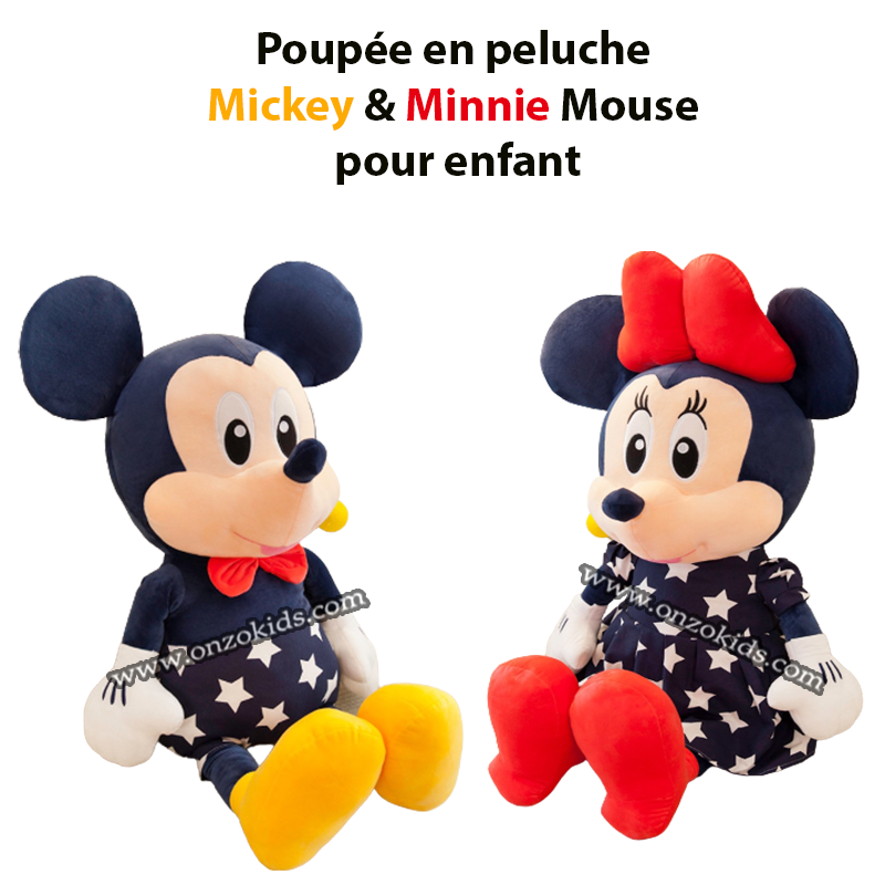 Poupée en peluche Mickey & Minnie Mouse pour enfant