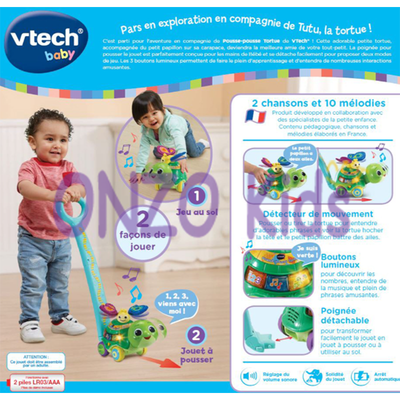 Pousse - Pousse tortue lumineuse et musicale pour bébé - Vtech – Image 10