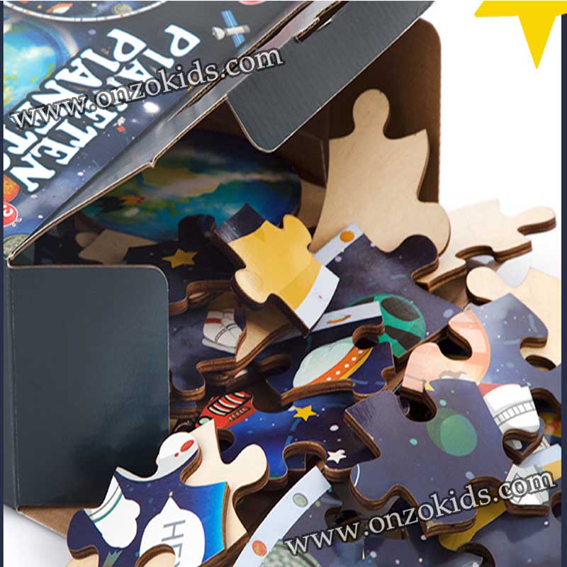 Luerme enfants carte du monde puzzle Universe Planet Solar puzzle, 48 pcs – Image 2