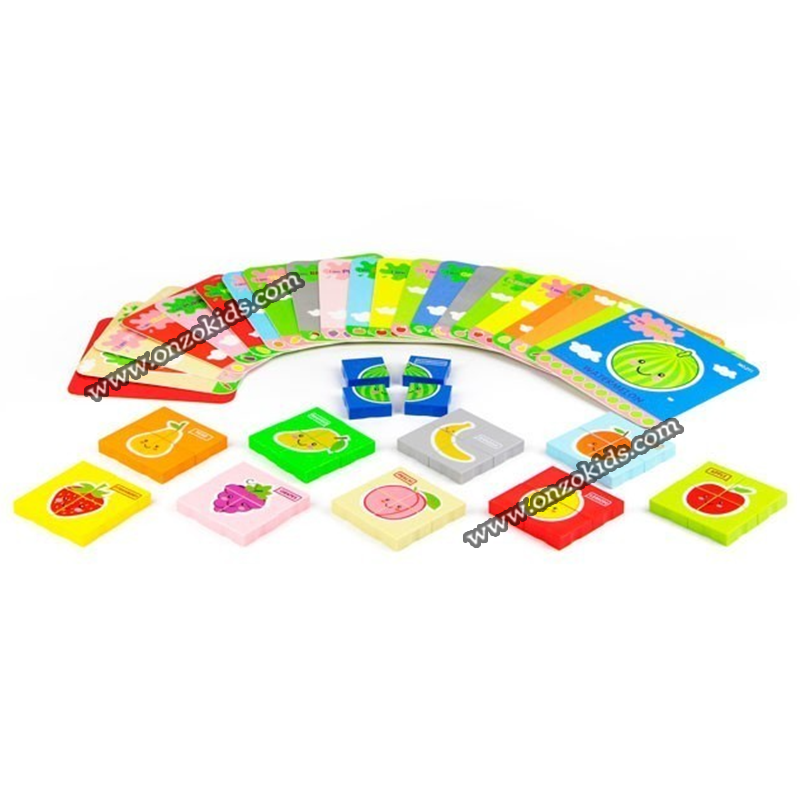 Puzzle de Fruits & Légumes 82 pièces avec 21 carte d'apprentissage pour enfant - Dubie – Image 2
