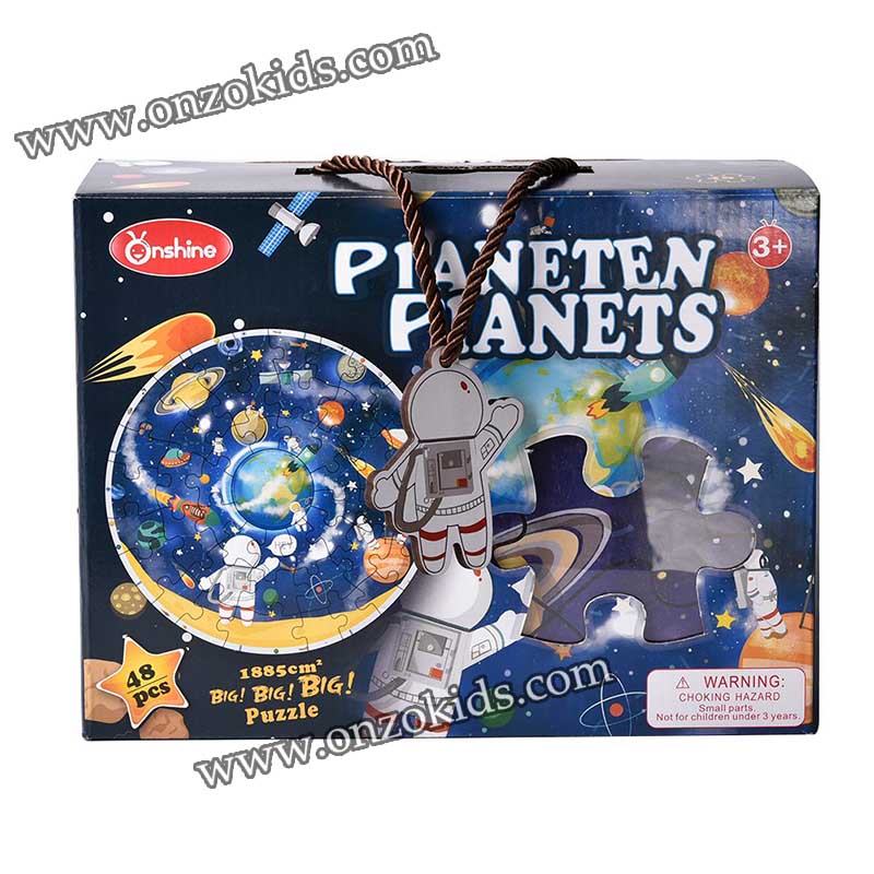 Luerme enfants carte du monde puzzle Universe Planet Solar puzzle, 48 pcs – Image 7