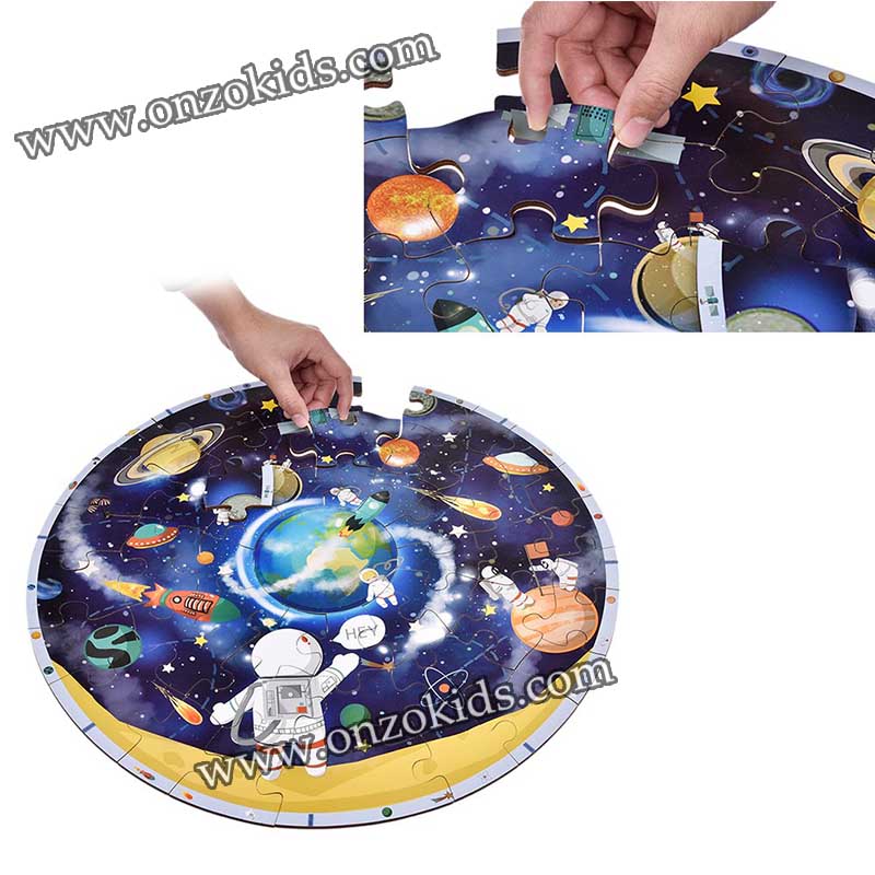 Luerme enfants carte du monde puzzle Universe Planet Solar puzzle, 48 pcs – Image 4