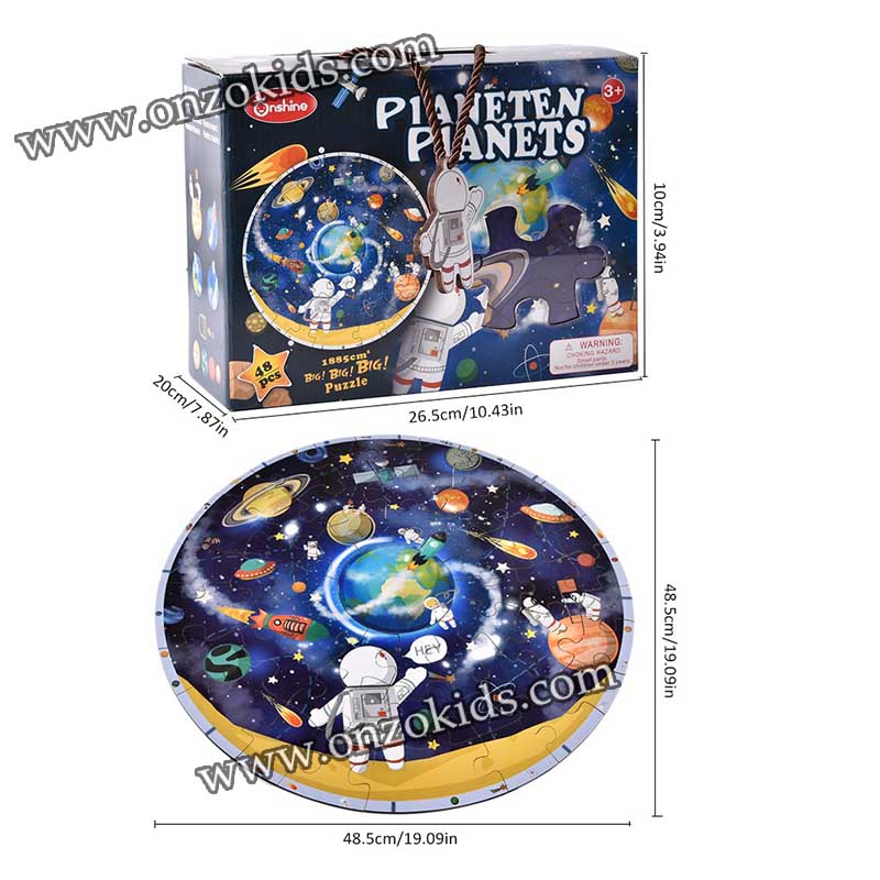Luerme enfants carte du monde puzzle Universe Planet Solar puzzle, 48 pcs – Image 3