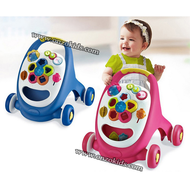 Trotteur marcheur avec jouets d'eveil 2 en 1 - Abero
