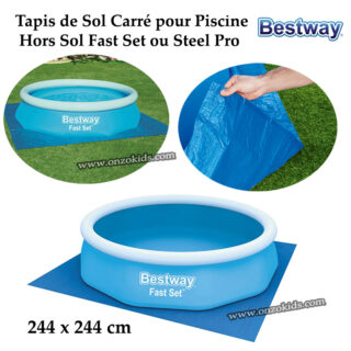 Tapis de Sol Carré pour Piscine Hors Sol Fast Set ou Steel Pro 244 x 244 cm