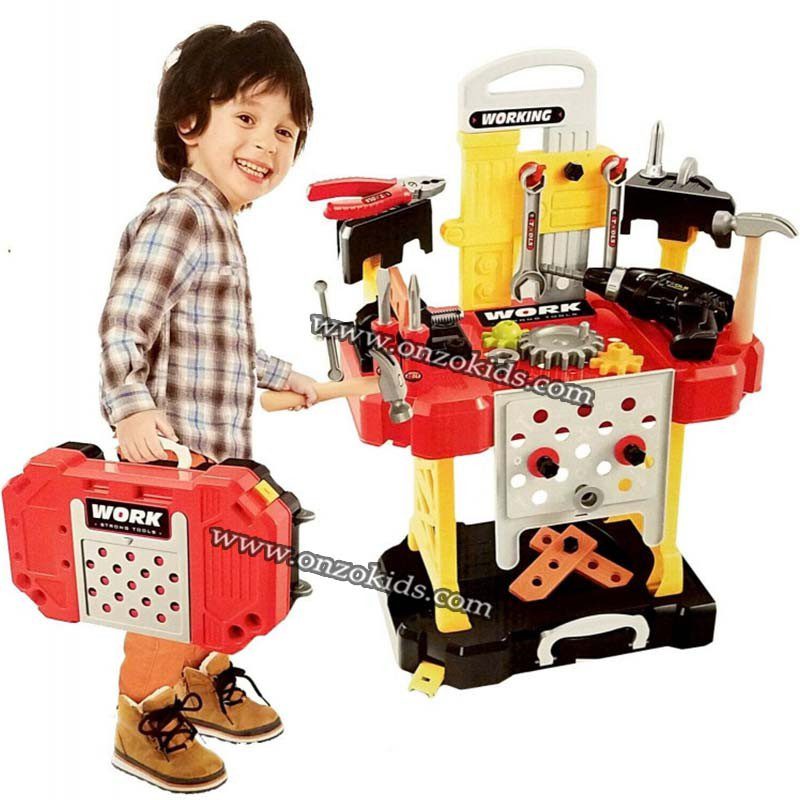 Super table d'outils 56 pièces pour enfant 3 en 1