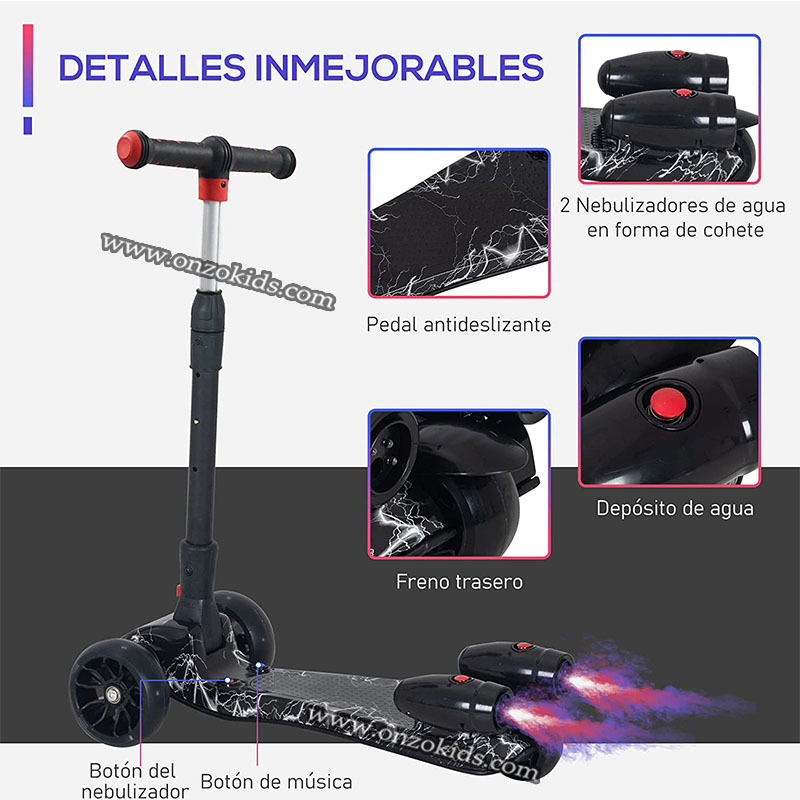 Trottinette Musicale avec Vapeur et Bluetooth pour enfants – Image 9