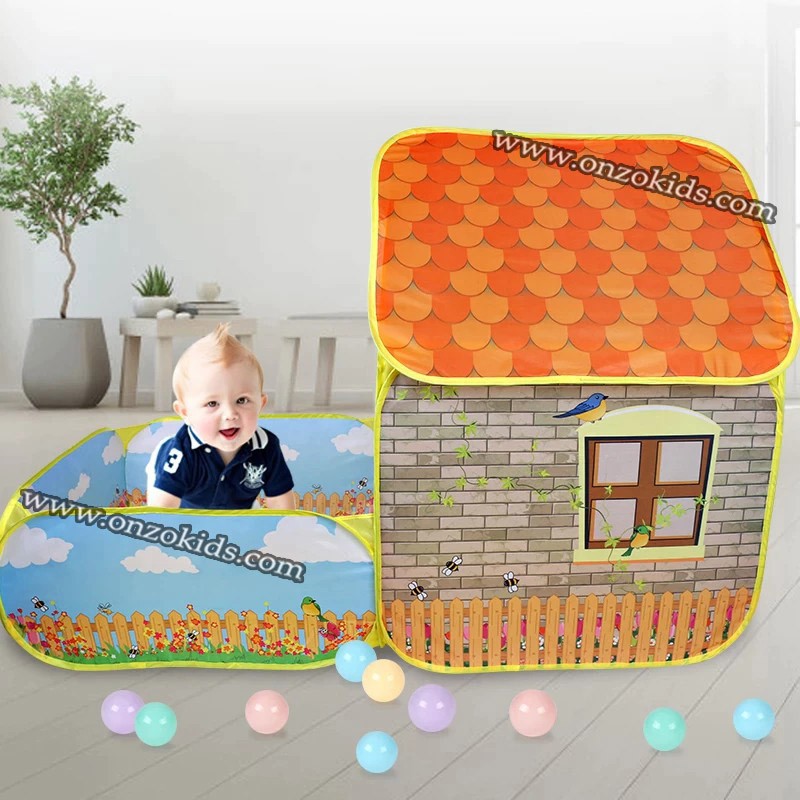 Tente de jeu pliante avec cour et jardin pour enfants avec 60 Balles – Image 3